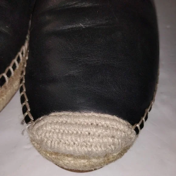 Sam Edelman Women's Black Leather Espadrille Loafers Size 9 - Picture 6 of 16